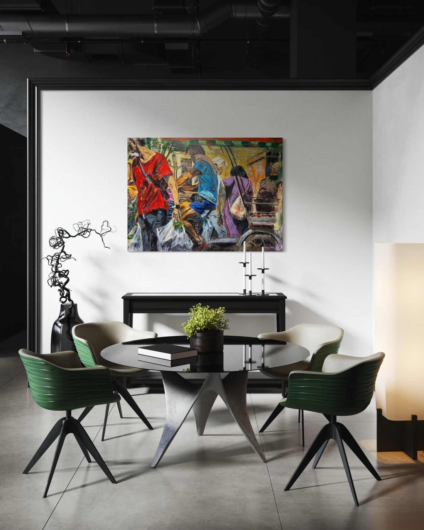 Havana Vieja Travel Original Painting in reading room space