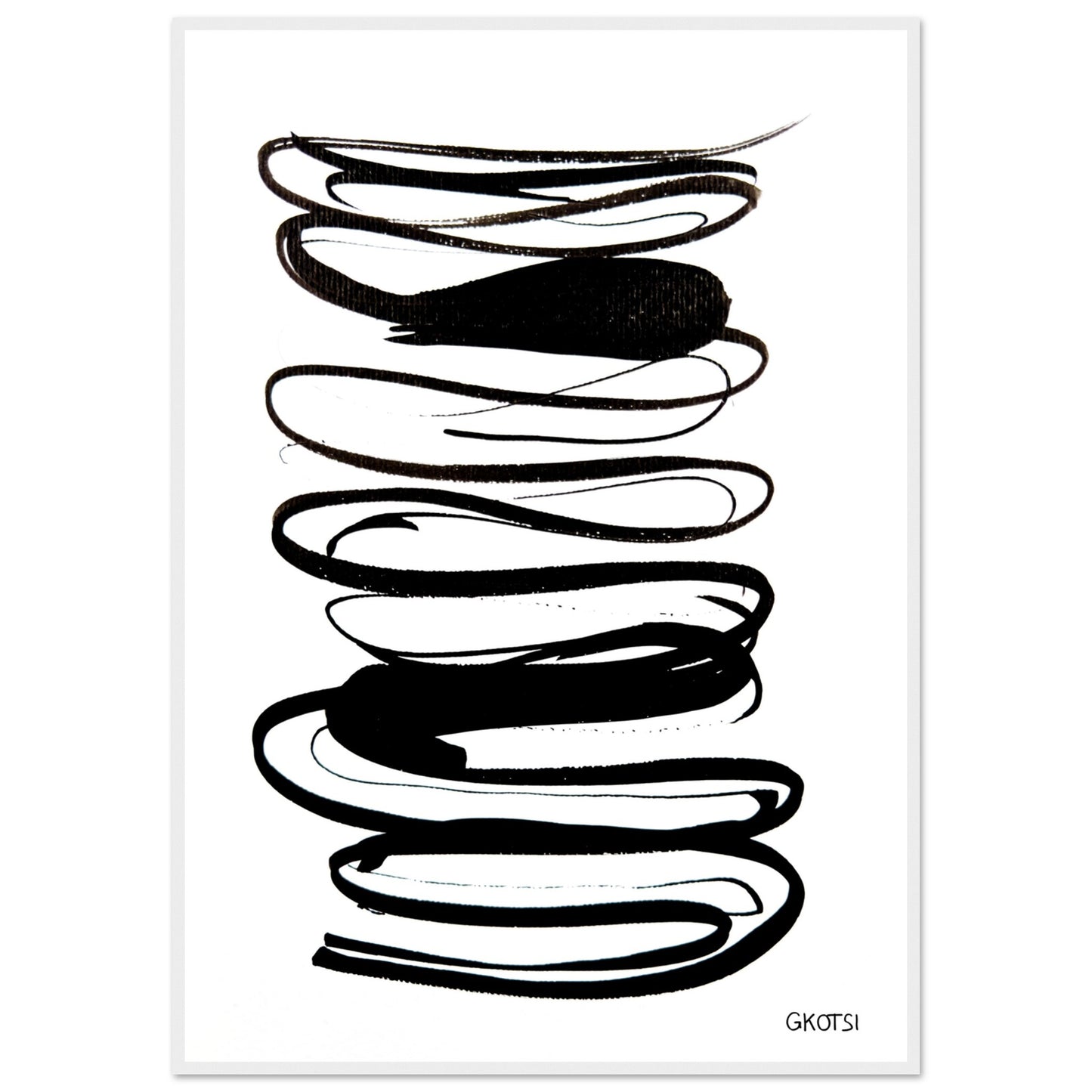 IN FLOW poster print displayed on wall showing dynamic design