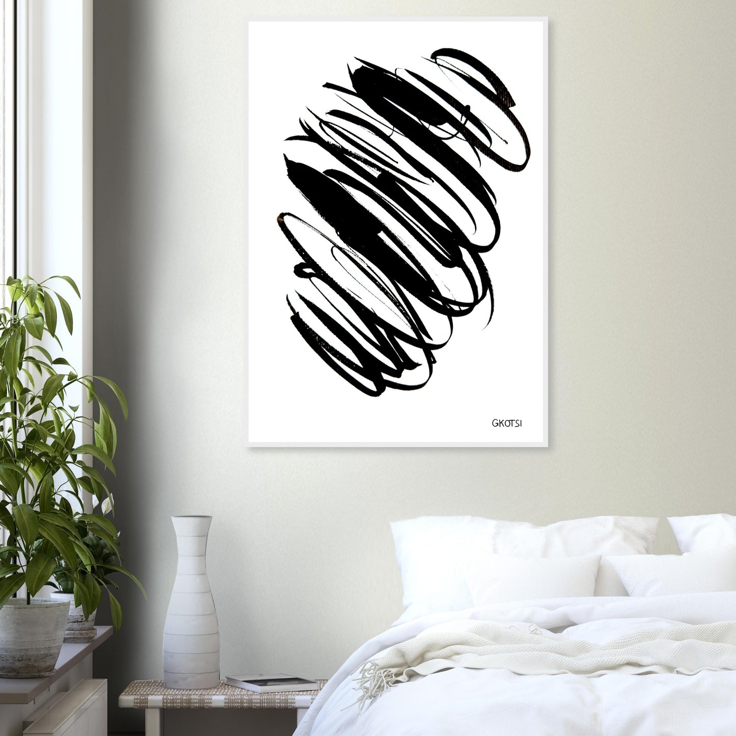 IN THE CURRENT poster print in bedroom creating present atmosphere