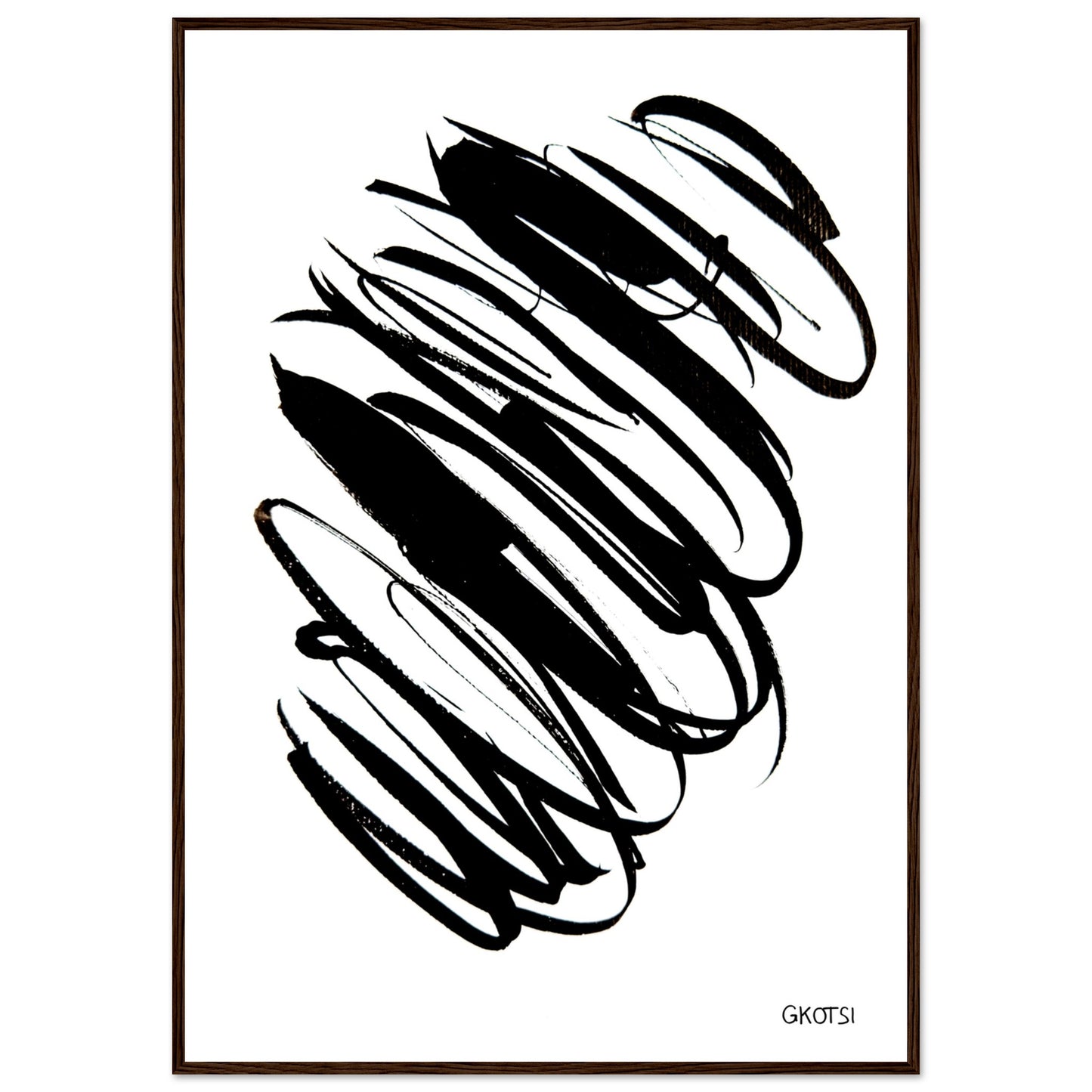 IN THE CURRENT poster print on white wall highlighting immediate abstract forms