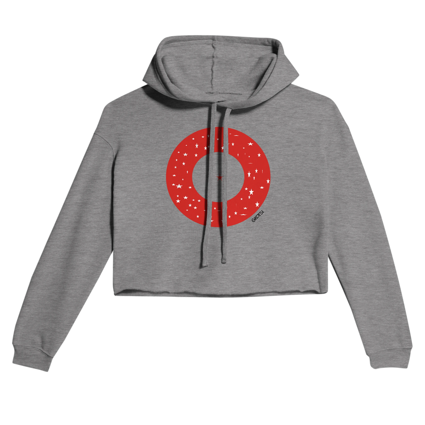 IN YOUR CENTER & KNOWING front view dark grey cropped hoodie motivational print