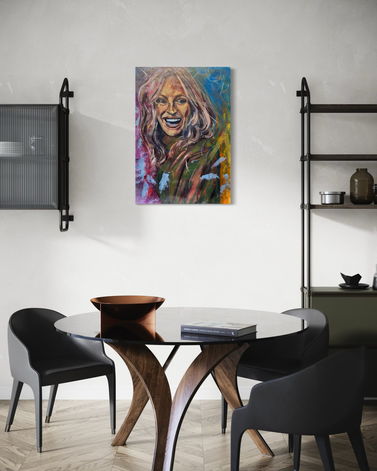 Julia Roberts Painting in kitchen modern interior