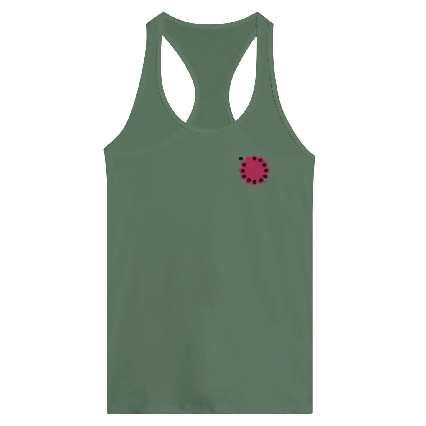 KNOWING empowering design Tank Top view military green racerback bold statement