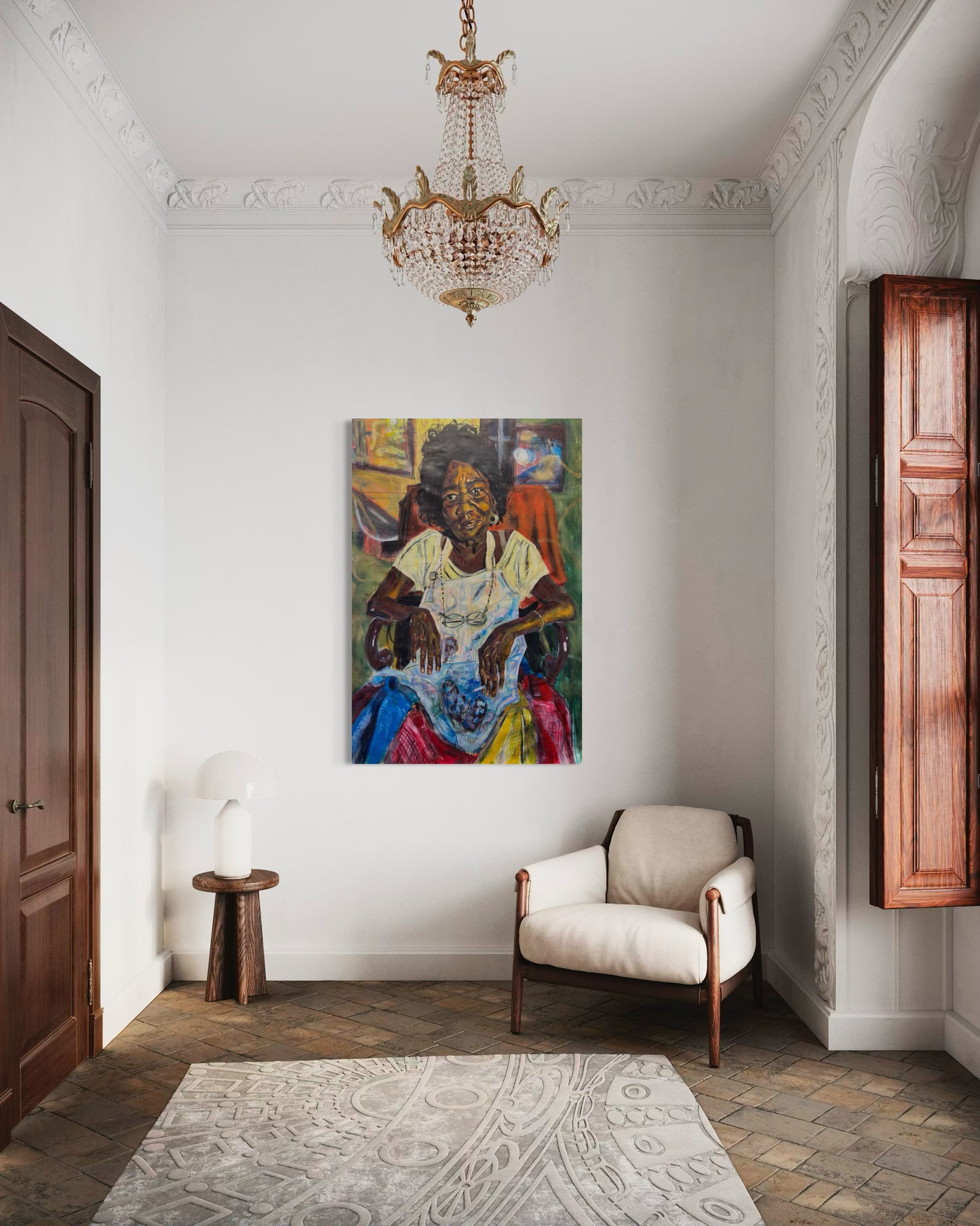 La Profesora Travel Original Painting in classic traditional room