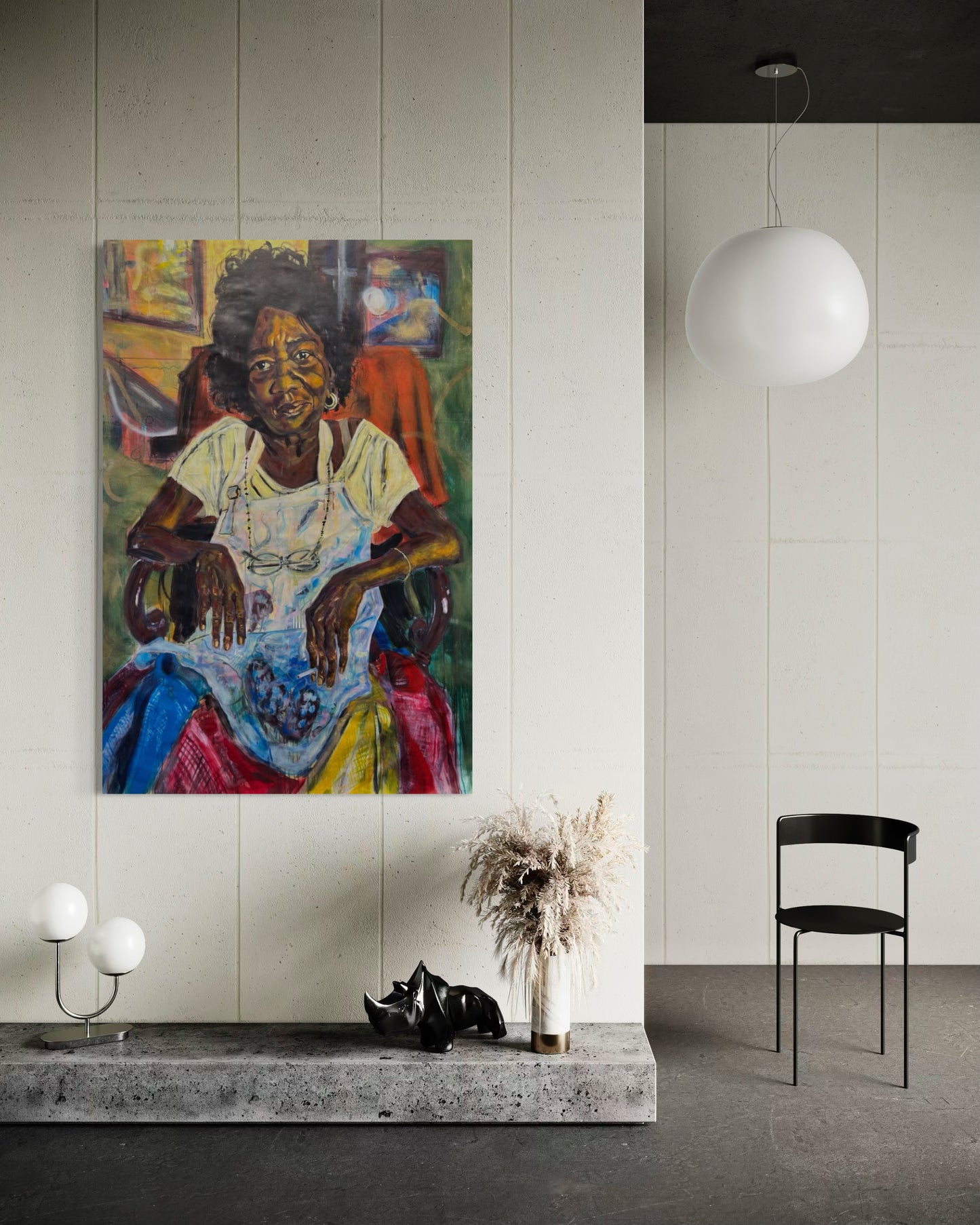 La Profesora Travel Original Painting on interior designer wall