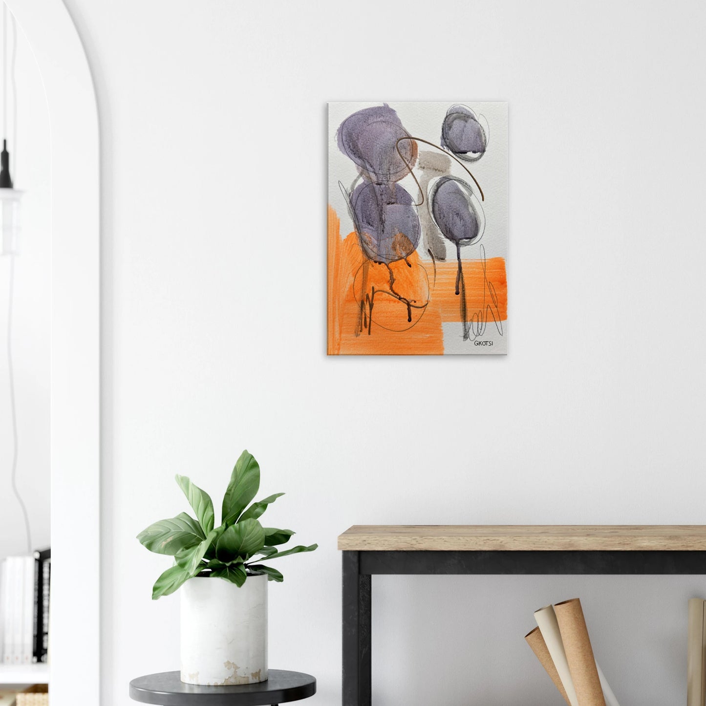 LIBERTY Canvas print harmonizing with green plant - liberating minimalist home styling