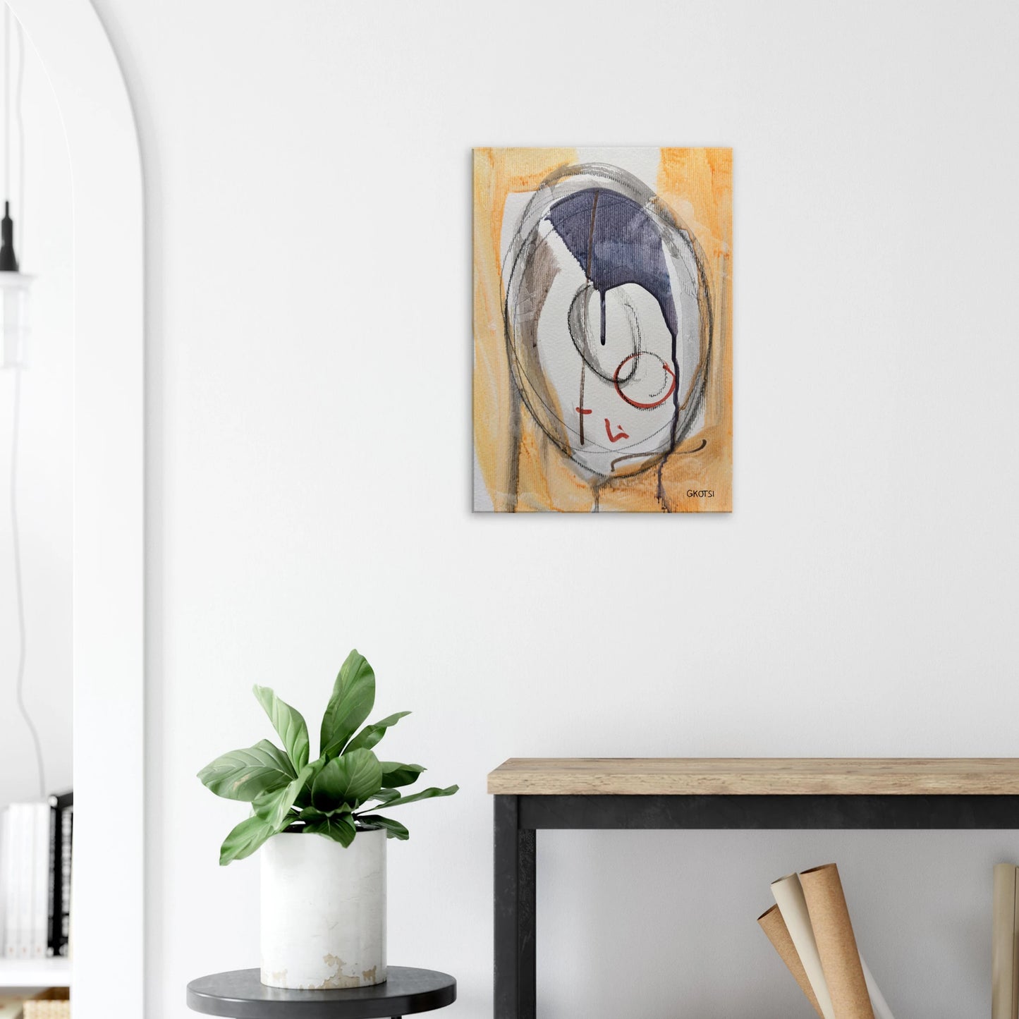 LIGHTLY Canvas print harmonizing with green plant - soft minimalist home styling