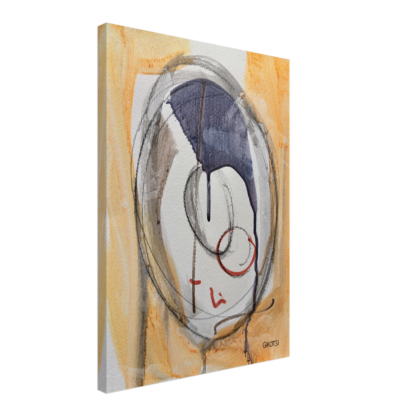 LIGHTLY Canvas print viewed from side - light wall art perspective