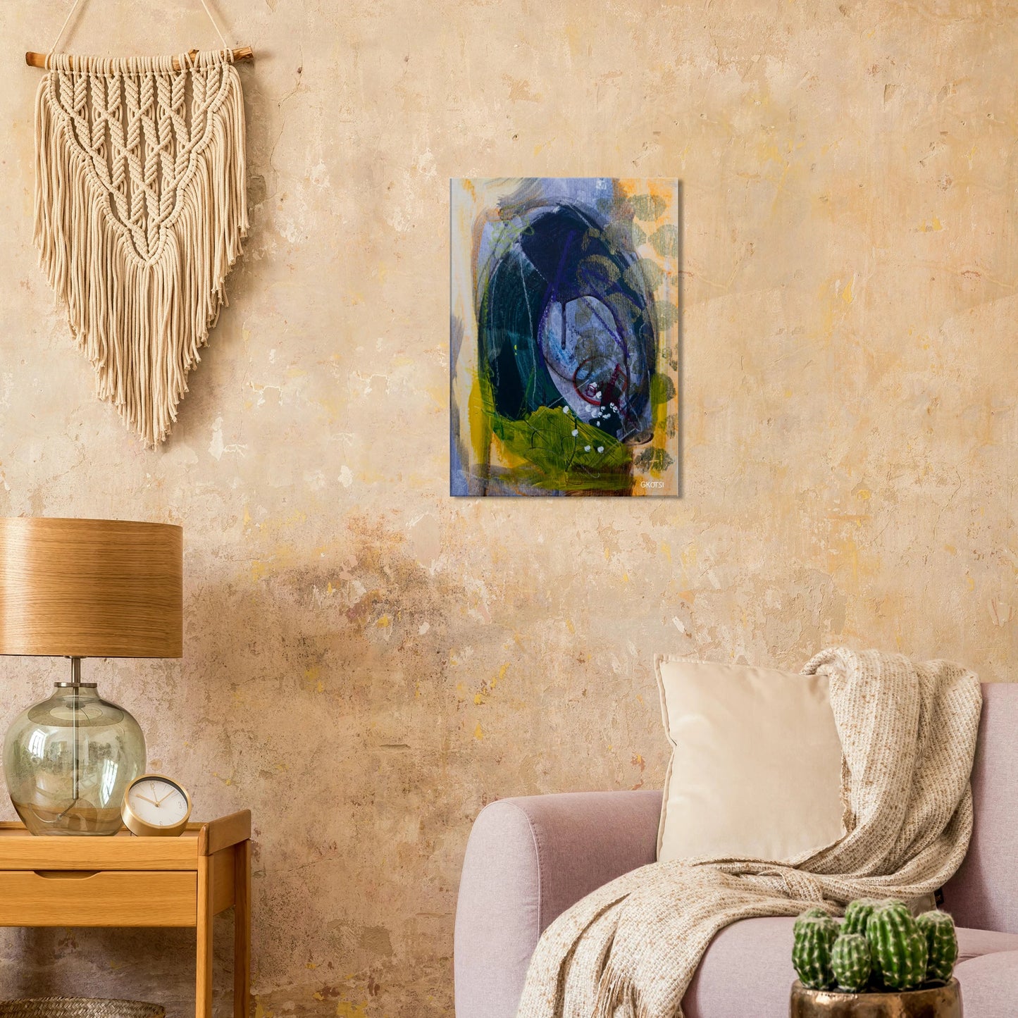 LIGHTLY canvas print above simpel sofa