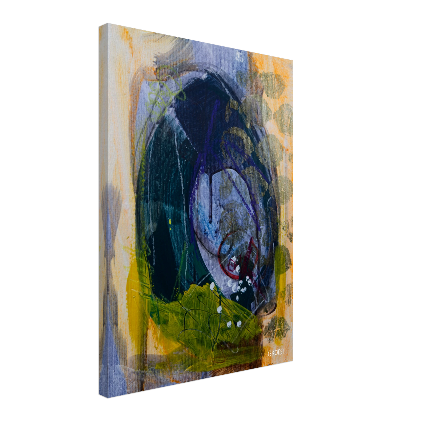 LIGHTLY canvas print close-up from side view showing dynamic abstract forms