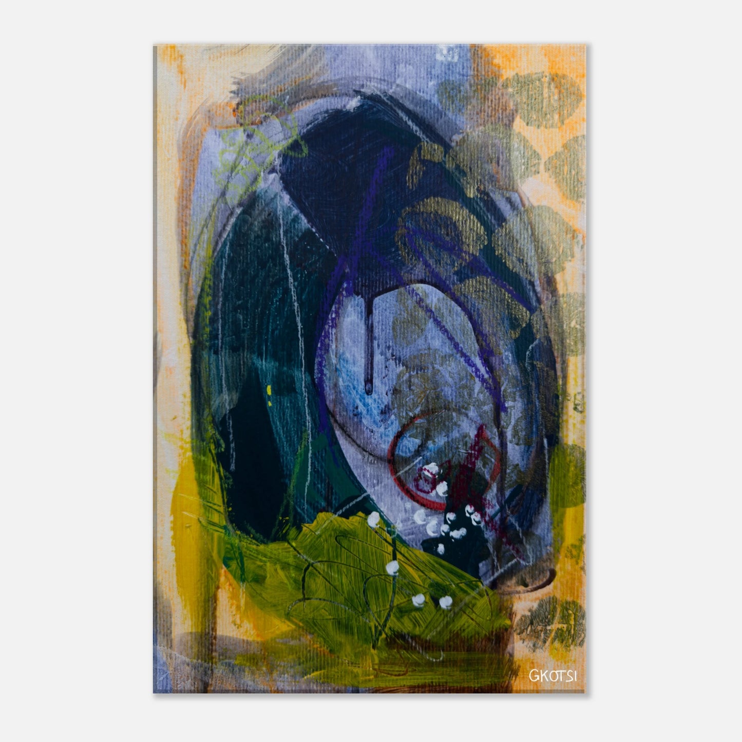LIGHTLY canvas print close-up on white wall showing vibrant colors