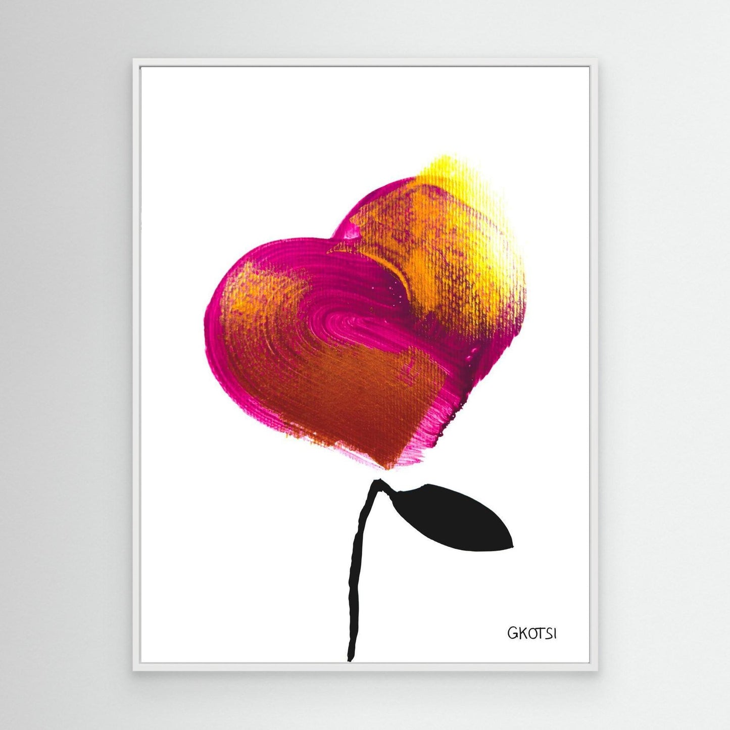 LOVE canvas print close-up showing romantic abstract forms