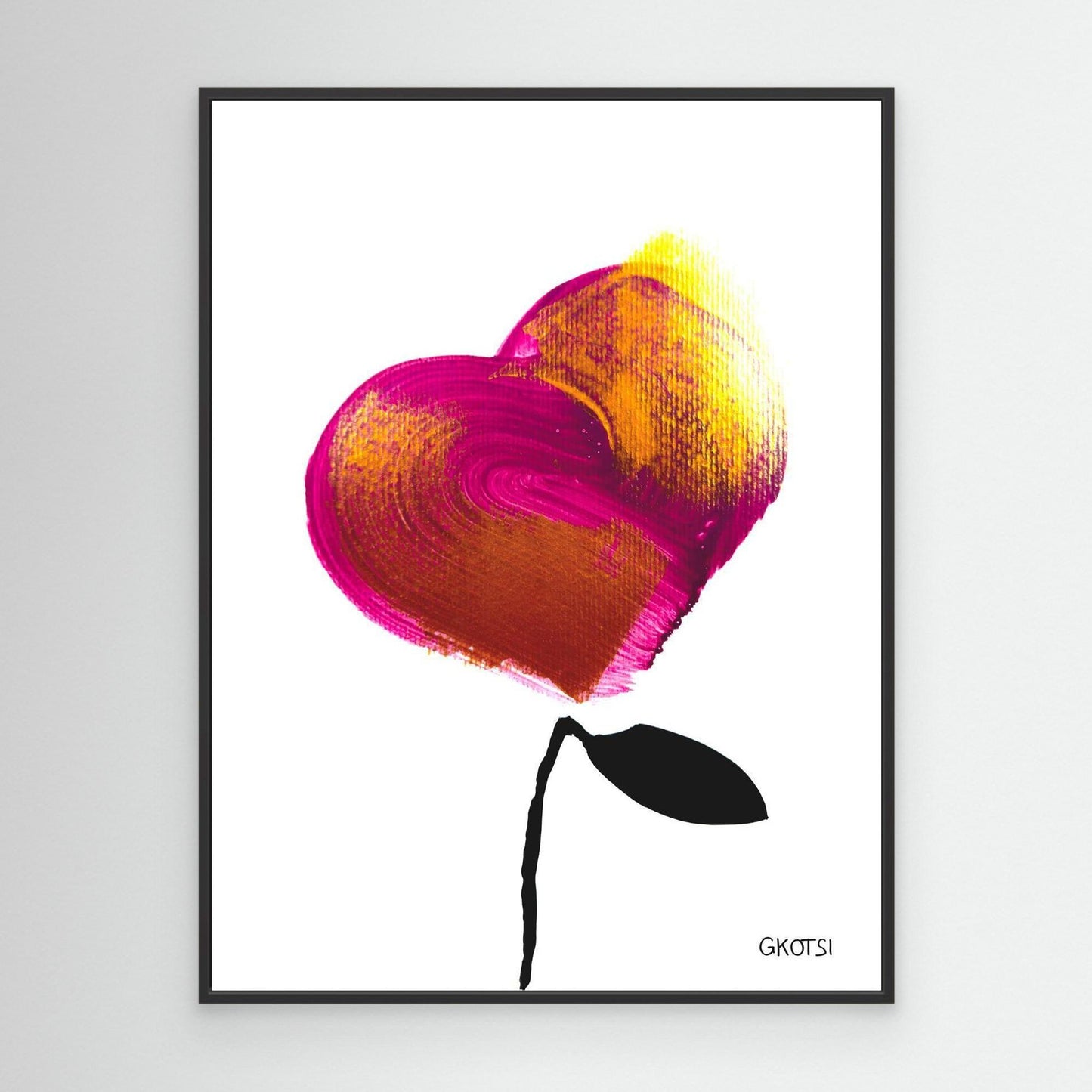 LOVE canvas print showing heartfelt design elements