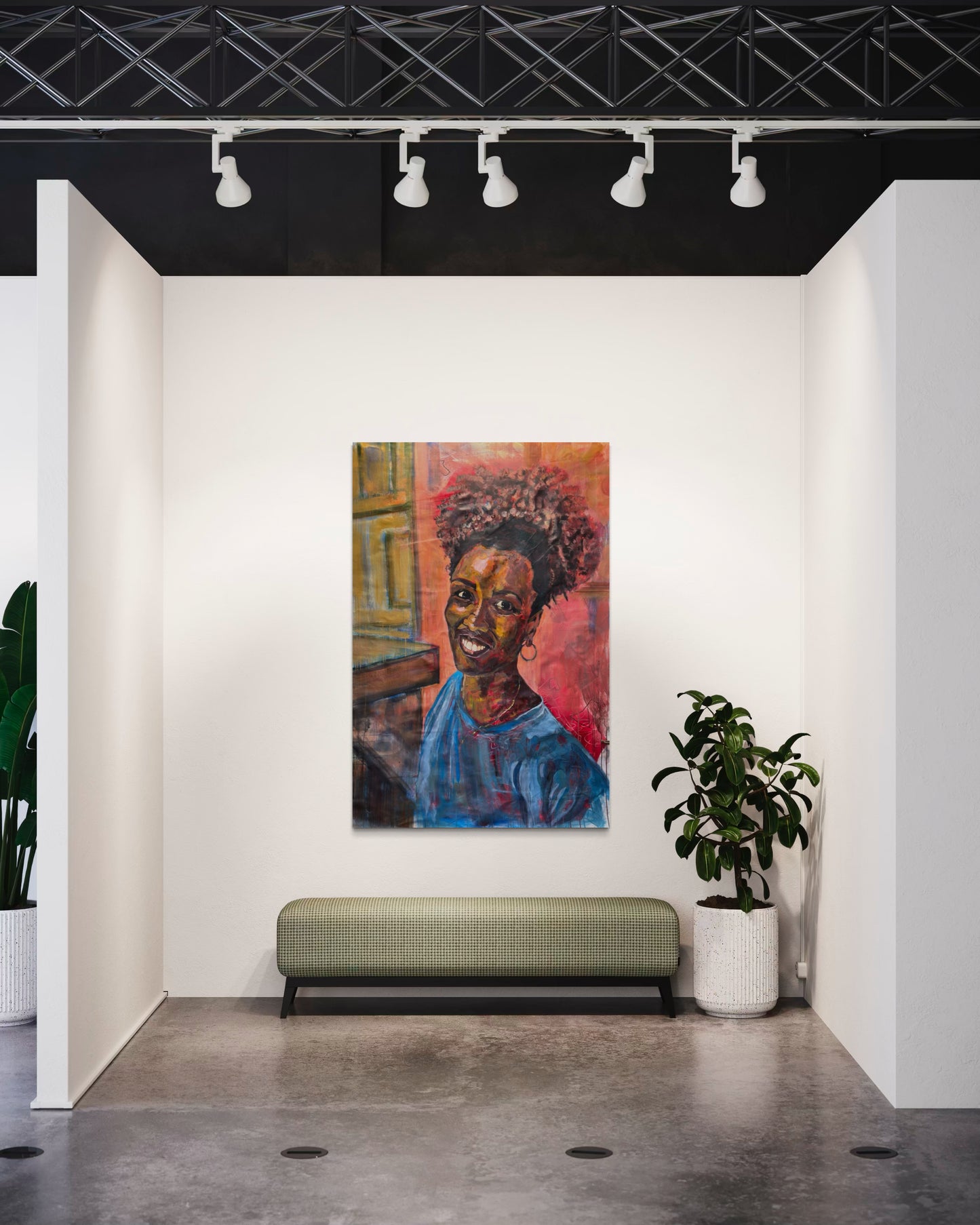 La mujer Cubana Travel Original Painting in gallery area