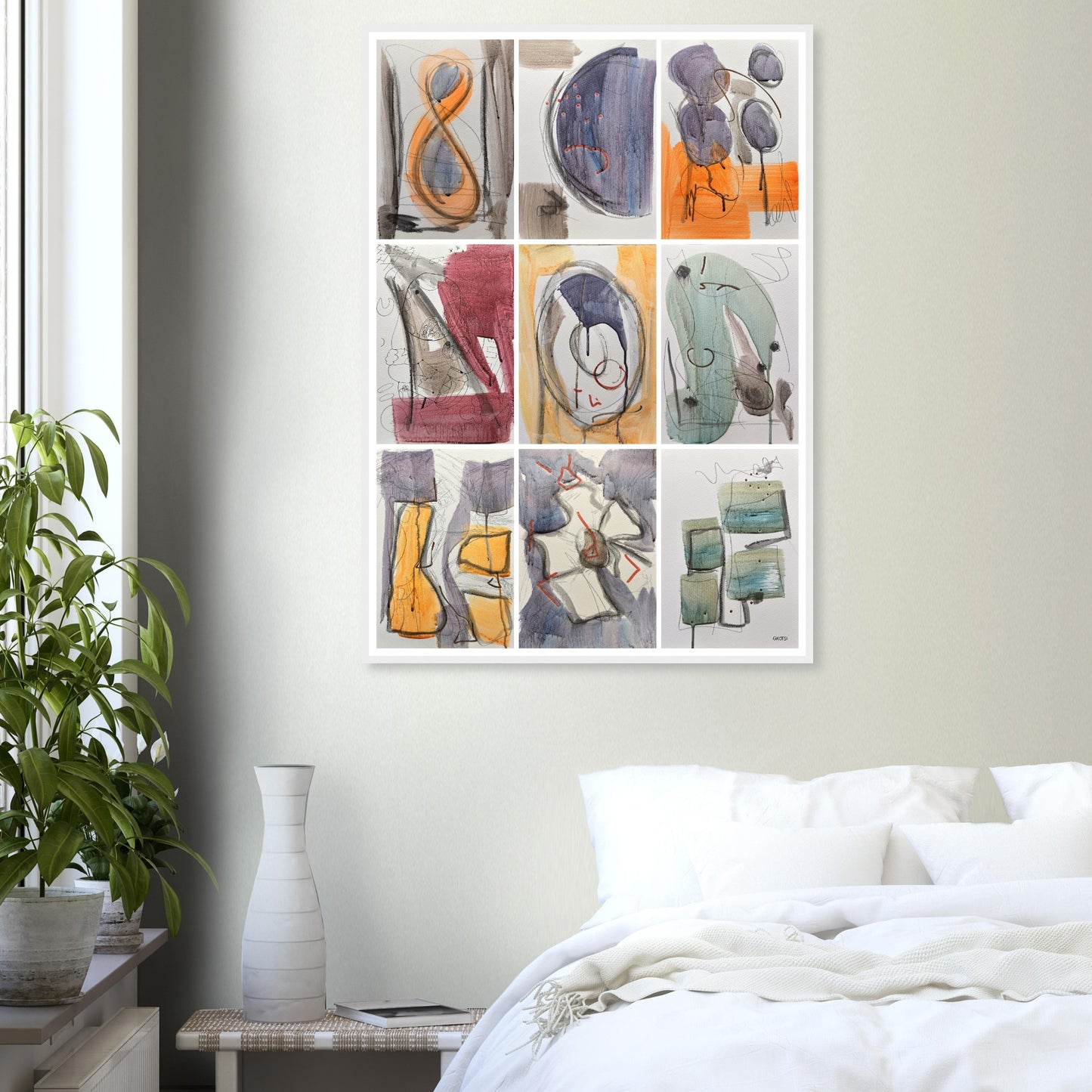 MINIMAL MOMENTS Wall Art Set Poster Print 9X in bedroom creating serene atmosphere