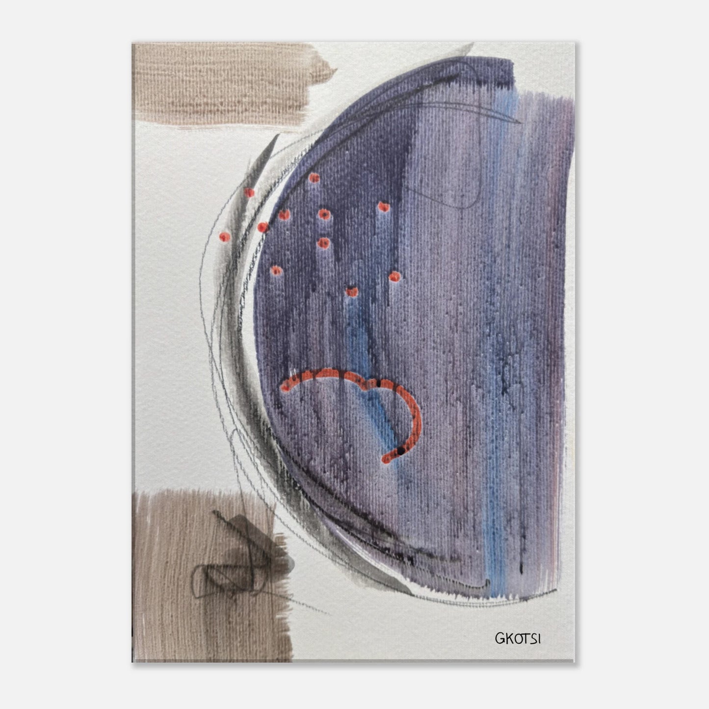 MOONY Canvas print detail view - moon-inspired artwork for quiet moments