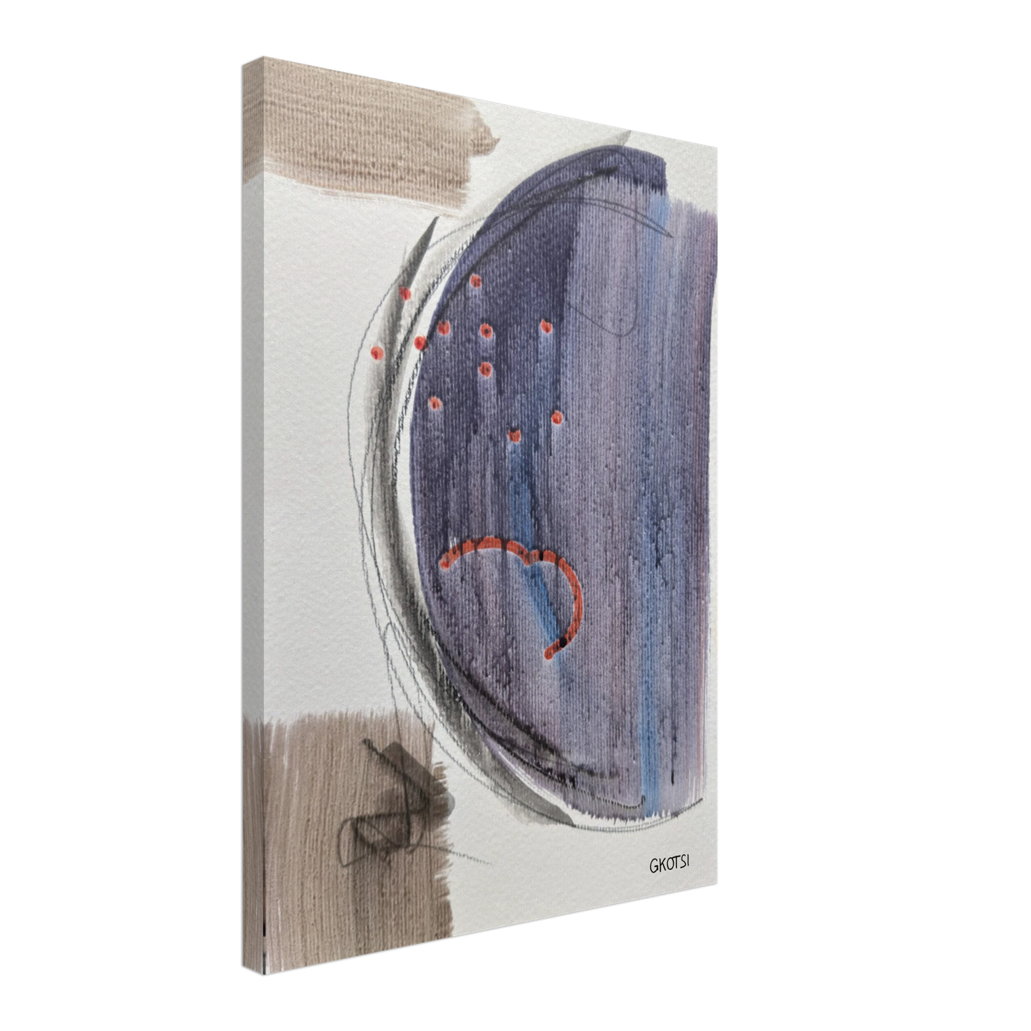 MOONY Canvas print viewed from side - mystical wall art perspective