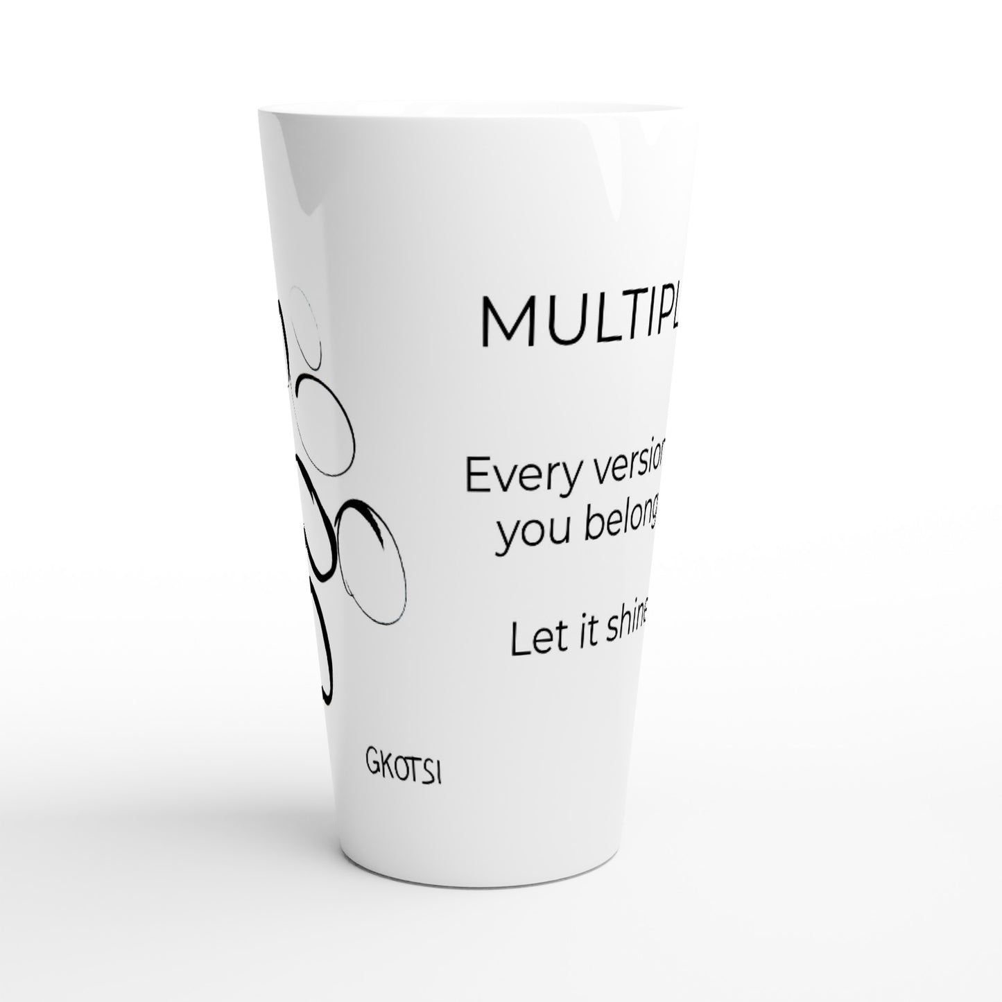MULTIPLE Mindful Quotes & Soul Notes White Latte 17oz Ceramic Mug front view