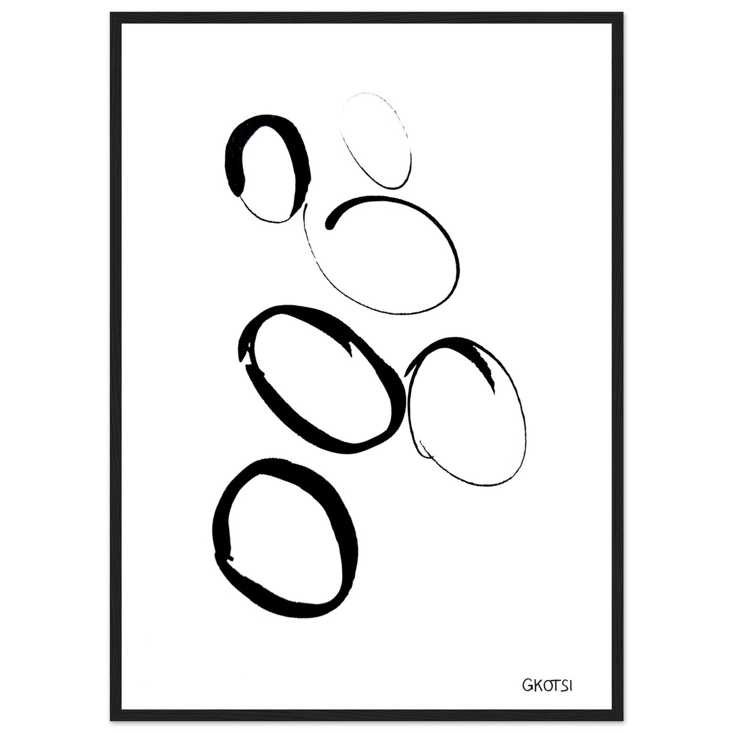 MULTIPLE poster print on white wall highlighting complex abstract forms