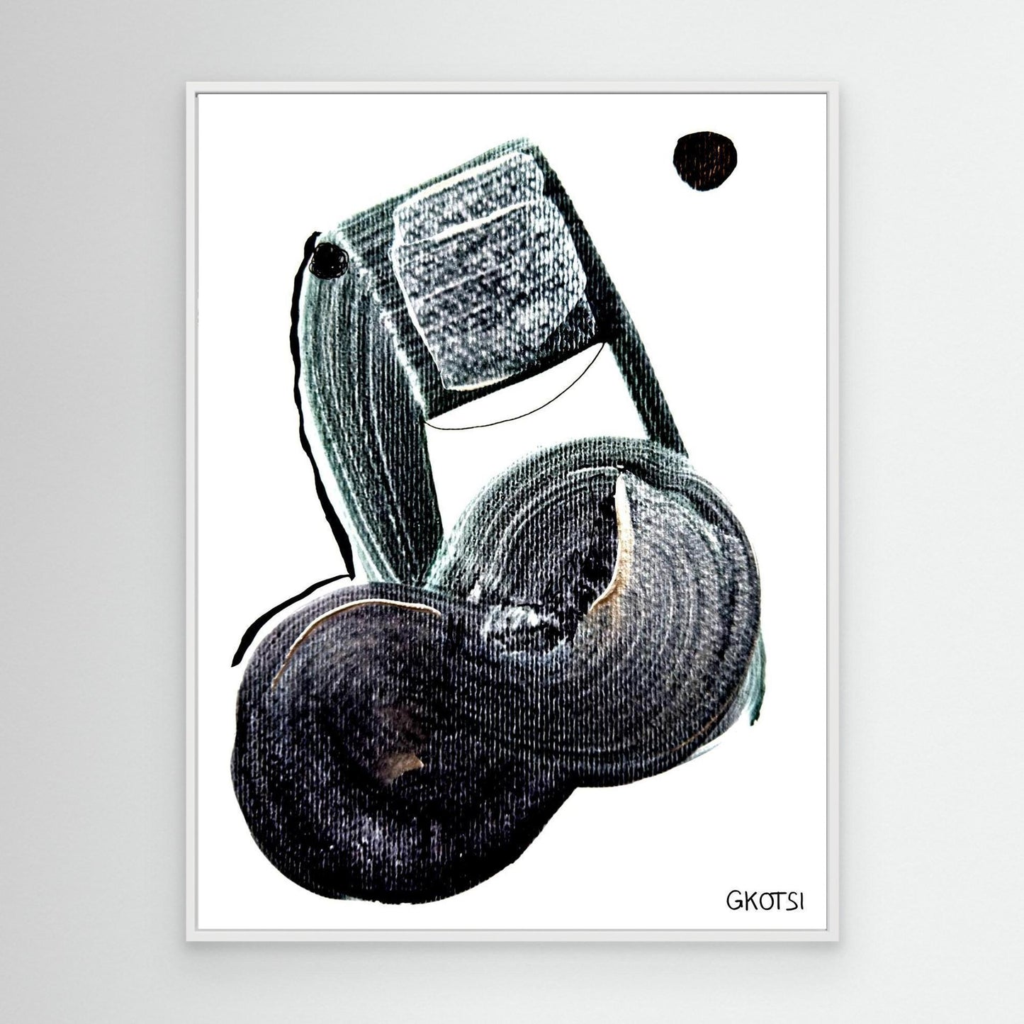 MUSIKNOTE canvas close-up with white frame on white background