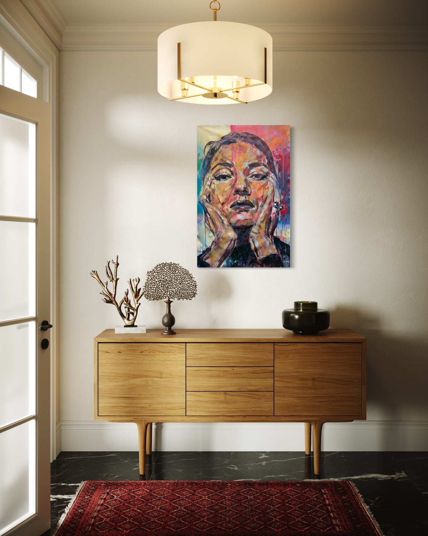 Maria Callas 2 above wooden dresser old-fashioned