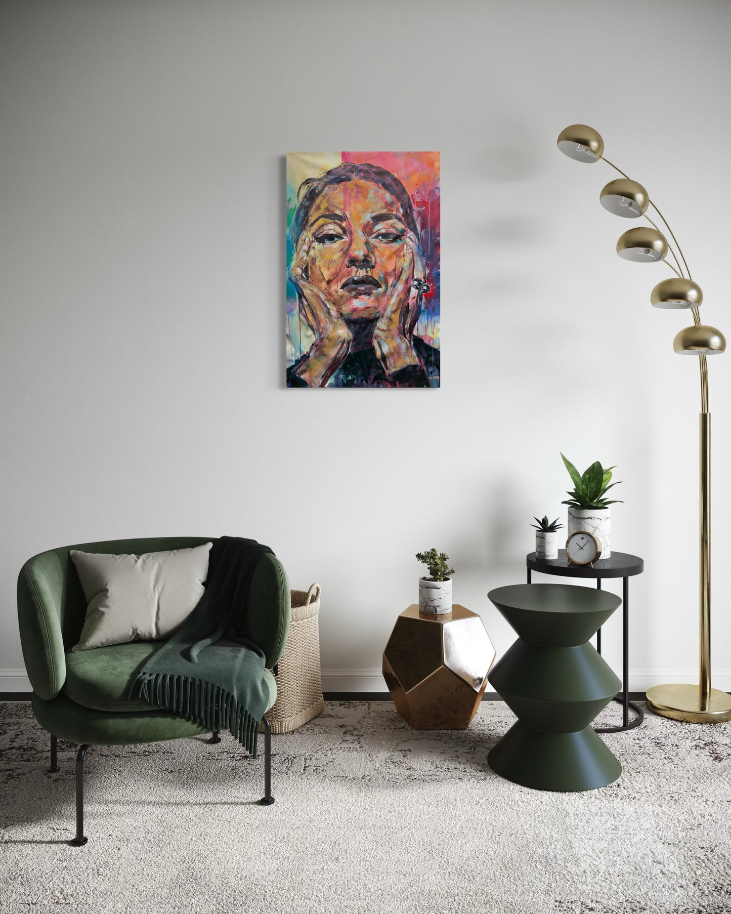 Maria Callas 2 with armchai and tables and floor lamp