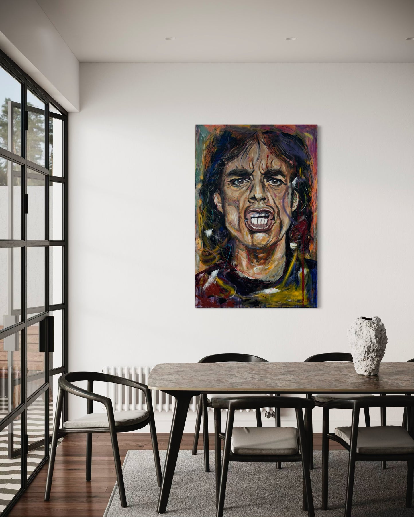 Mick Jagger Portrait Original Painting in breakfast area