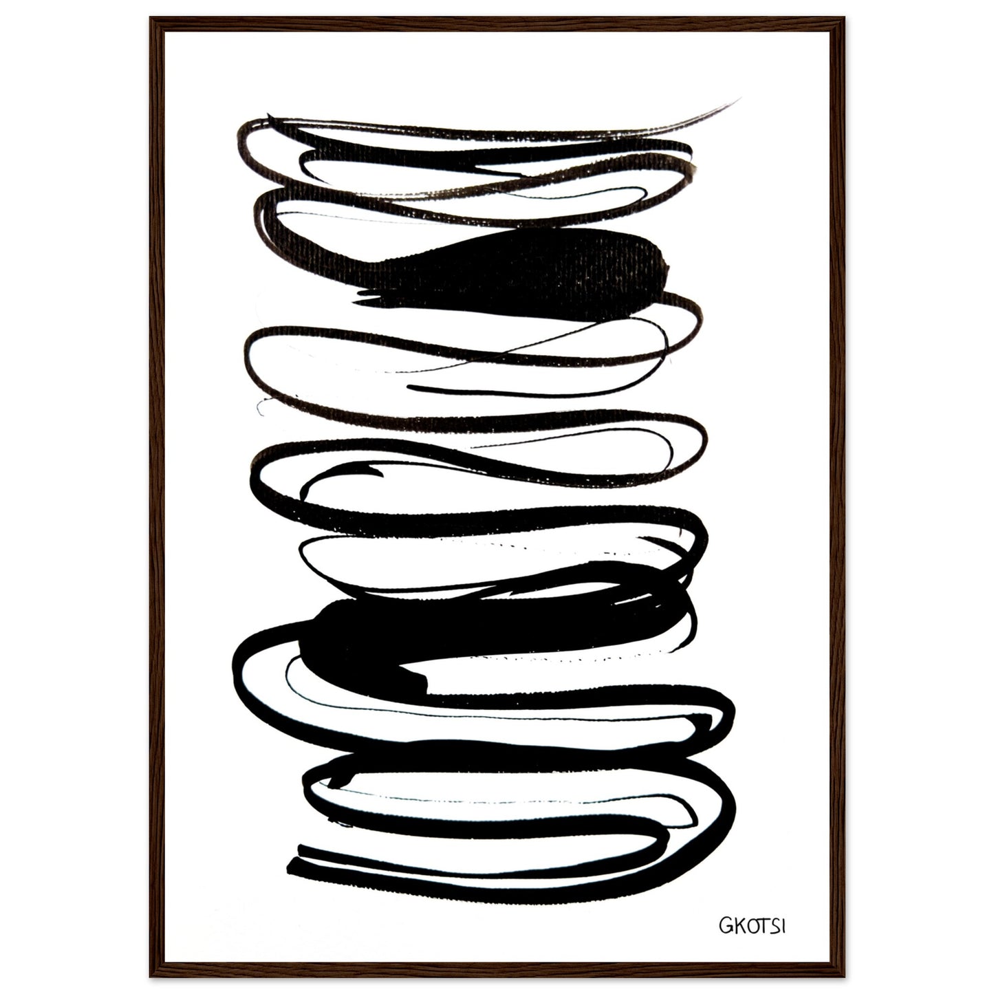 N FLOW poster print on white wall highlighting fluid abstract forms