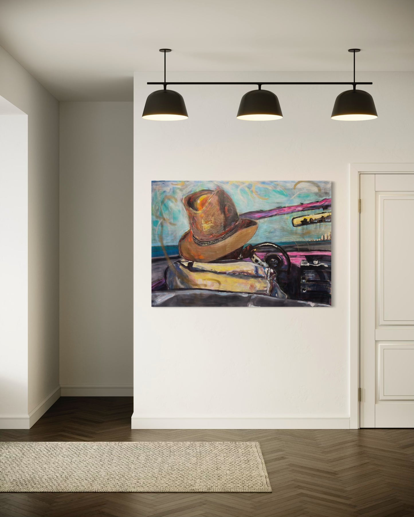 Paseo vedado Travel Original Painting in hallway