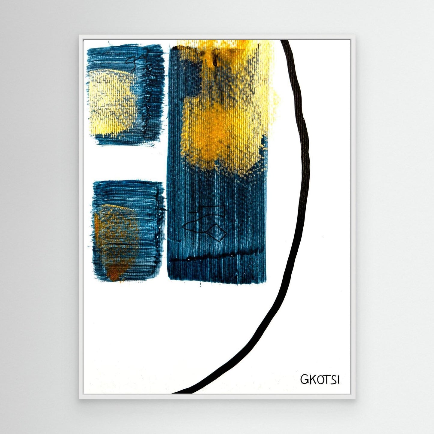 PHARAO artwork close-up detail - modern Egyptian abstract canvas texture