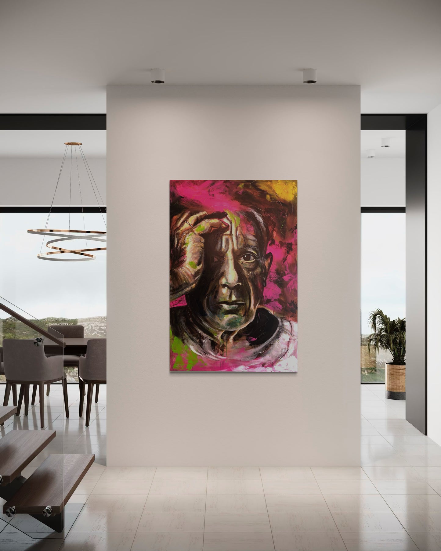 Pablo Picasso Portrait Original Painting in luxury maisonette