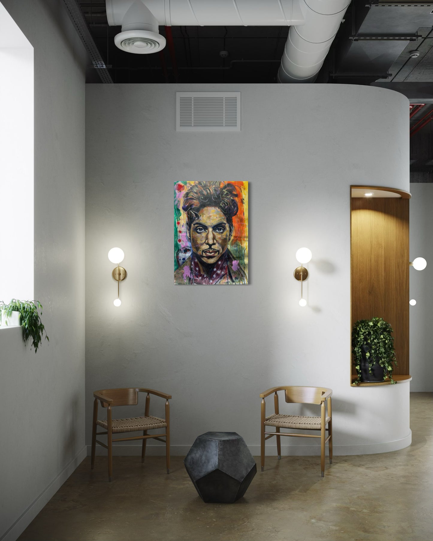 Prince Portrait Original Painting in hallway