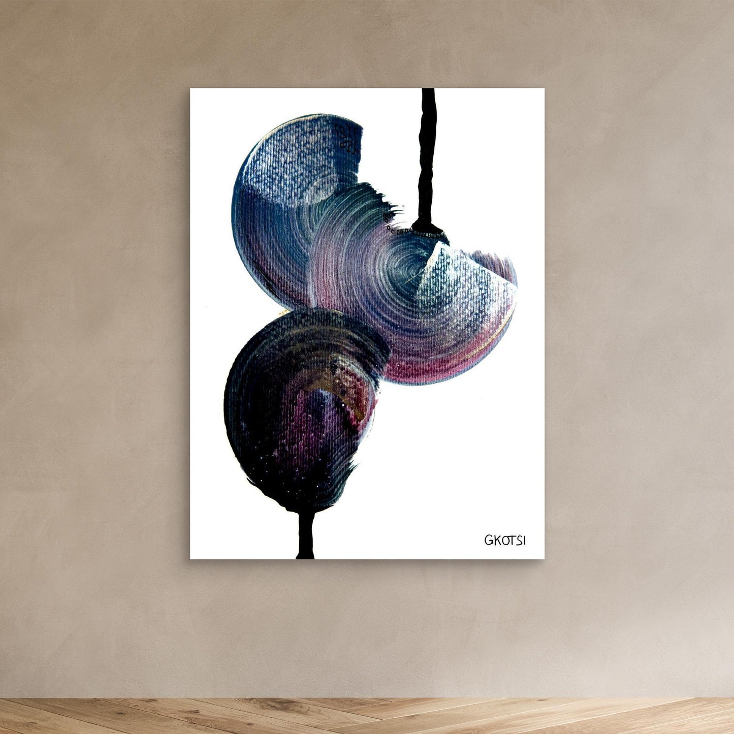 REGENTROPFEN abstract raindrops canvas in modern room