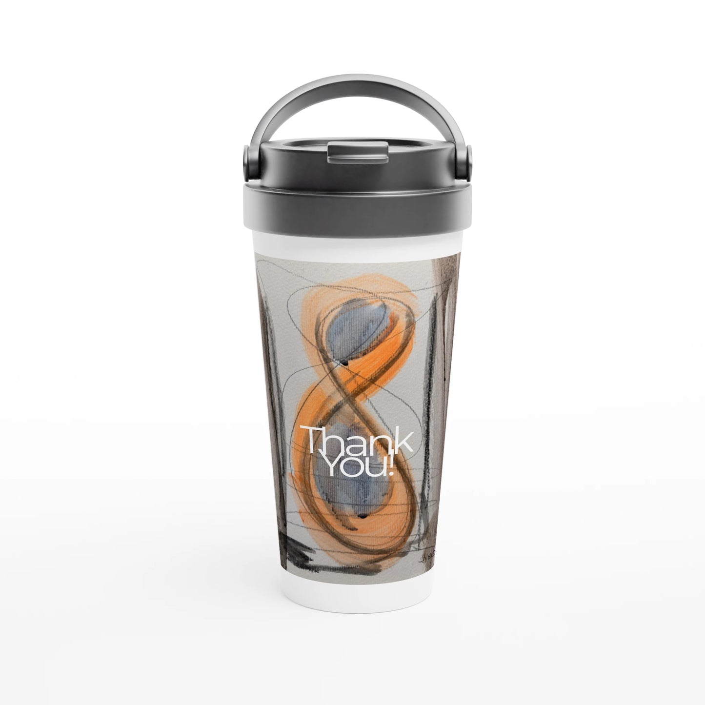 SHINY SUNTravel Mug f ront view with Mindful Quotes & Soul Notes