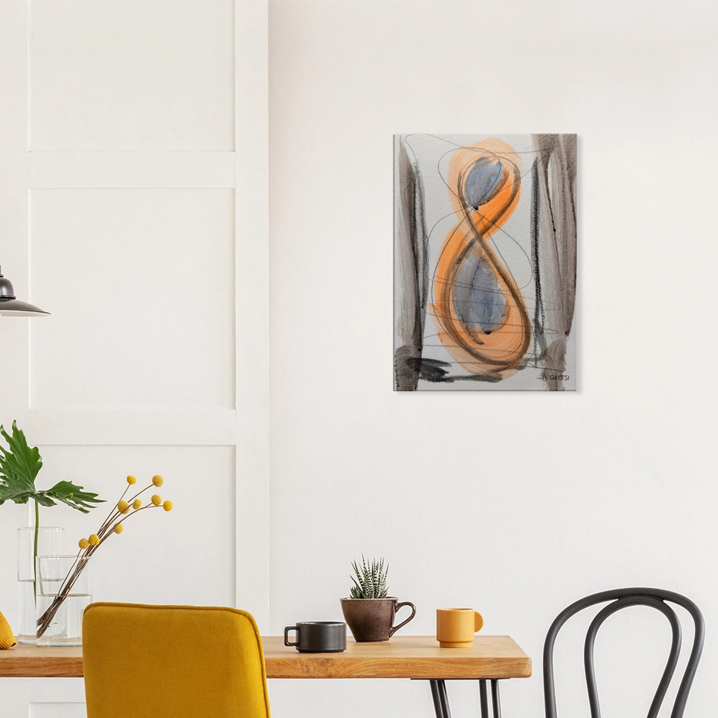 SHINY SUN Canvas print in perfectly styled home - radiant modern sun decoration