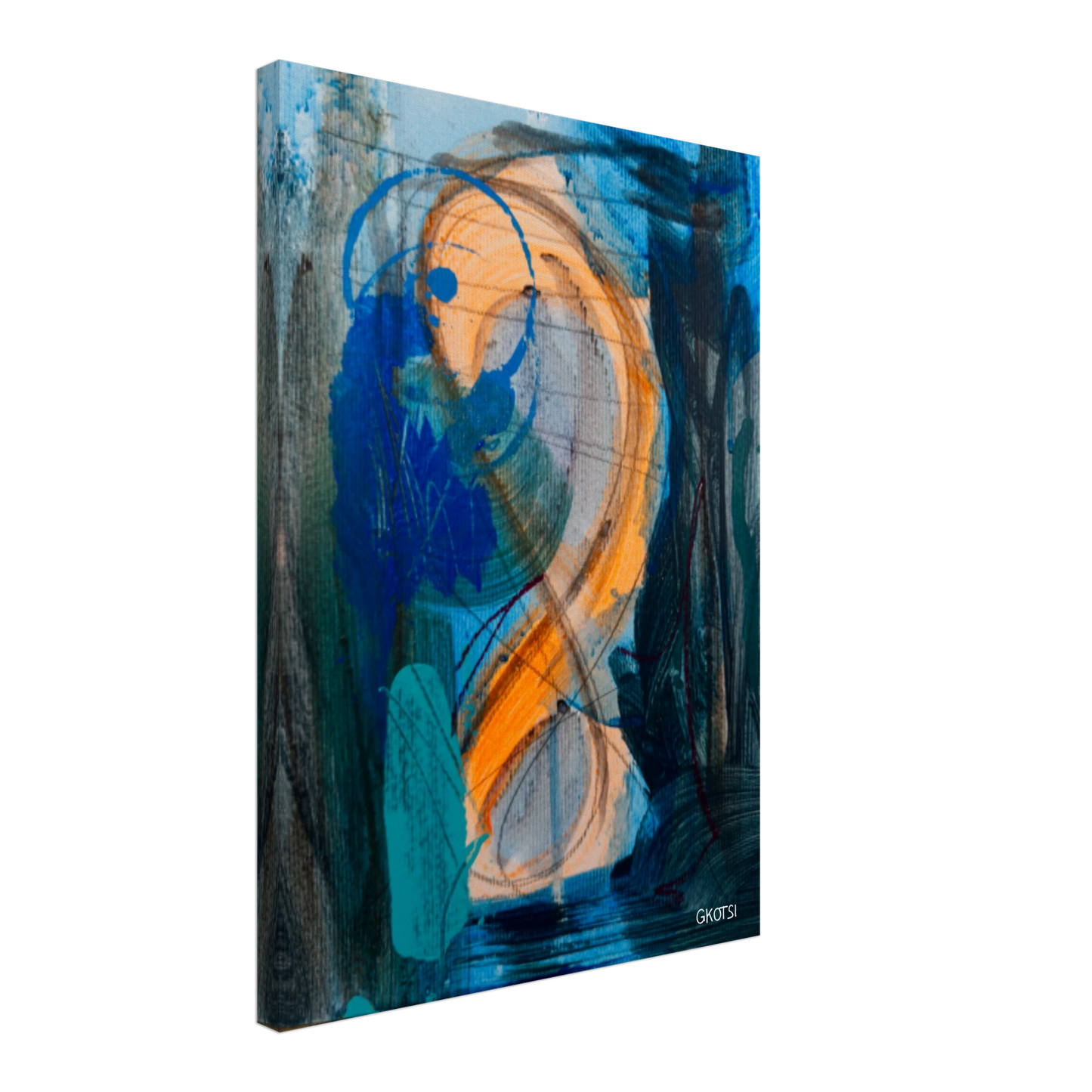 SHINY SUN canvas print in diagonal side position showing radiant artwork