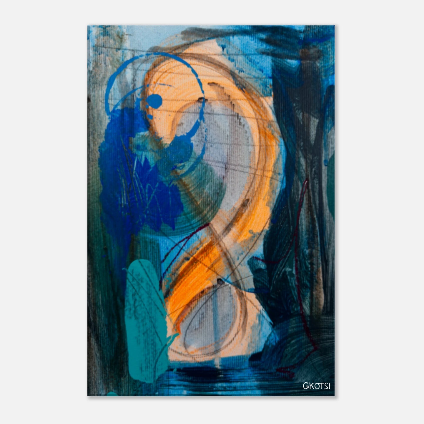 SHINY SUN canvas print on white wall highlighting bright luminous forms