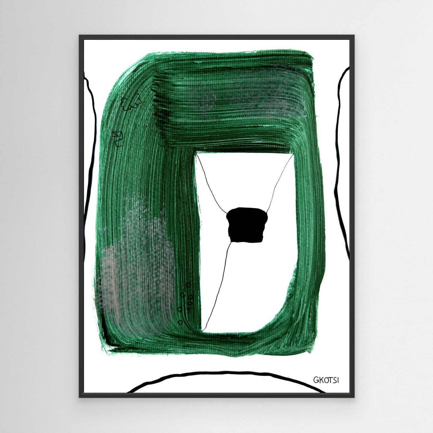 SICHTWEISE canvas close-up with black frame showing dynamic shapes