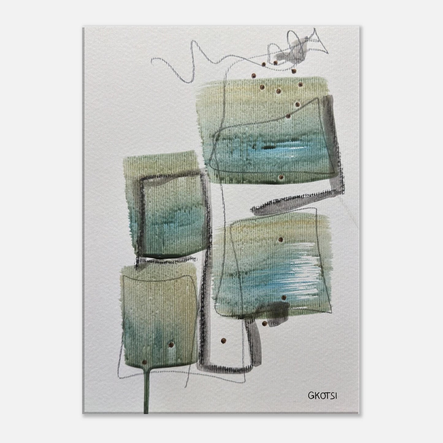 STRUCTURALLY Canvas print detail view - geometric artwork for modern spaces