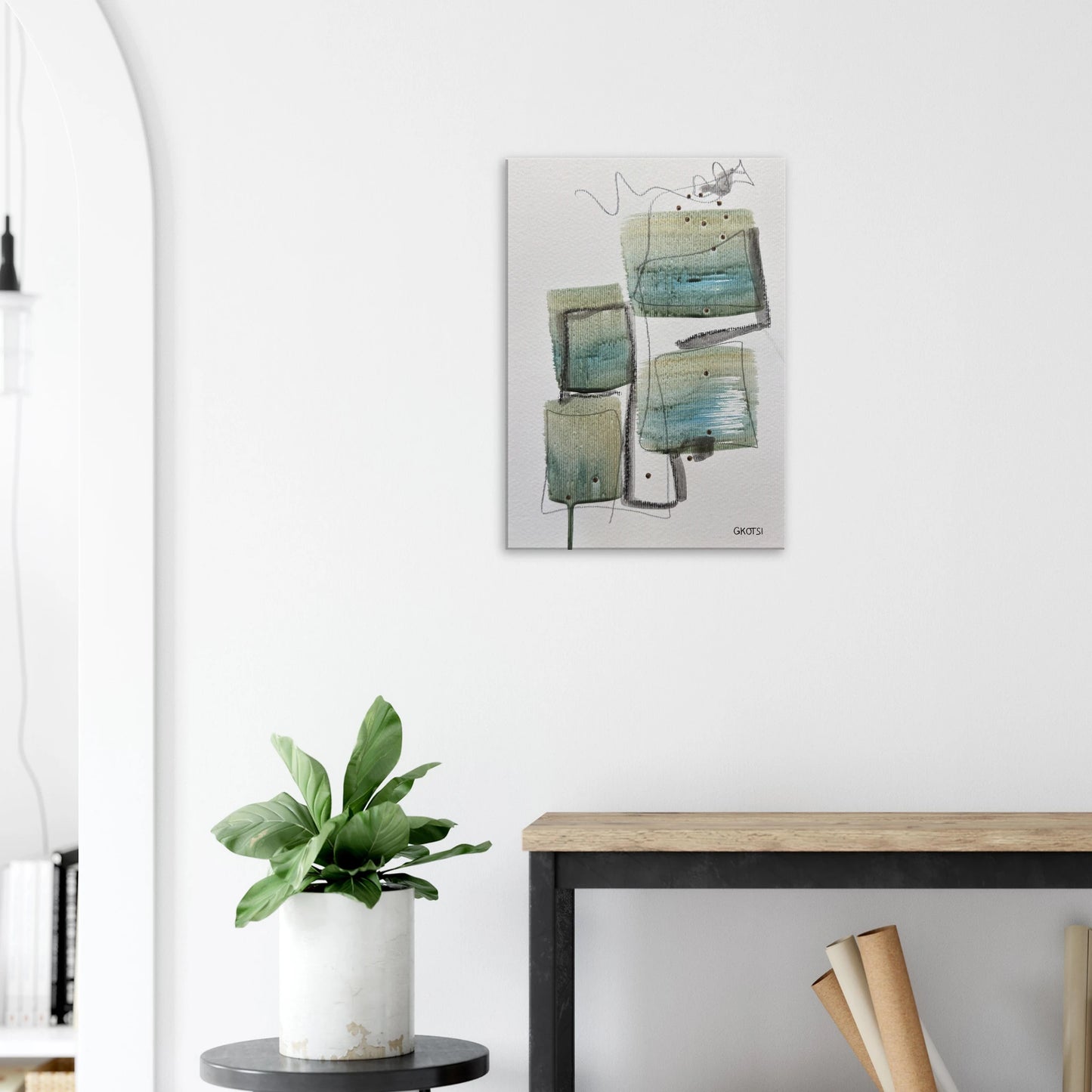 STRUCTURALLY Canvas print harmonizing with green plant