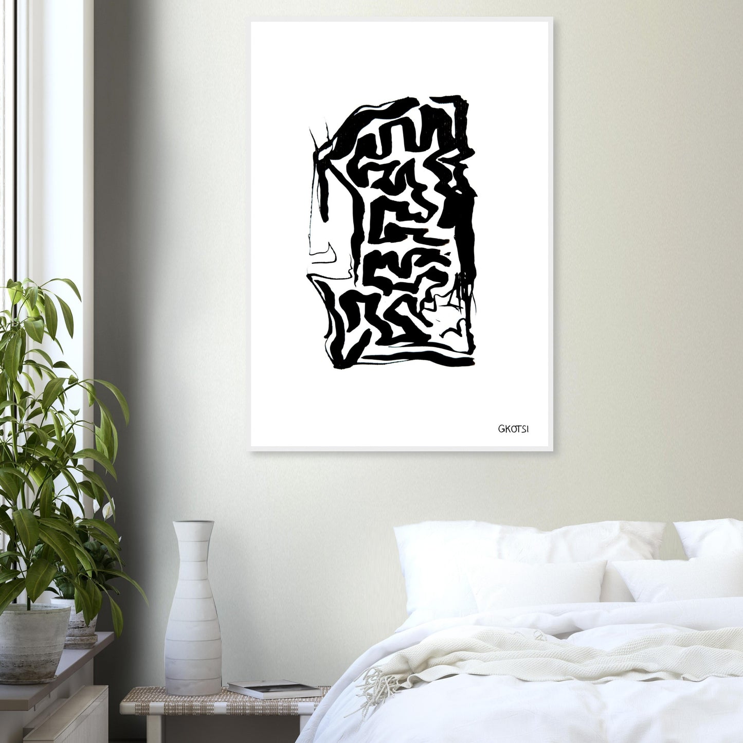 TRANSFORMING poster print in bedroom creating transformative atmosphere