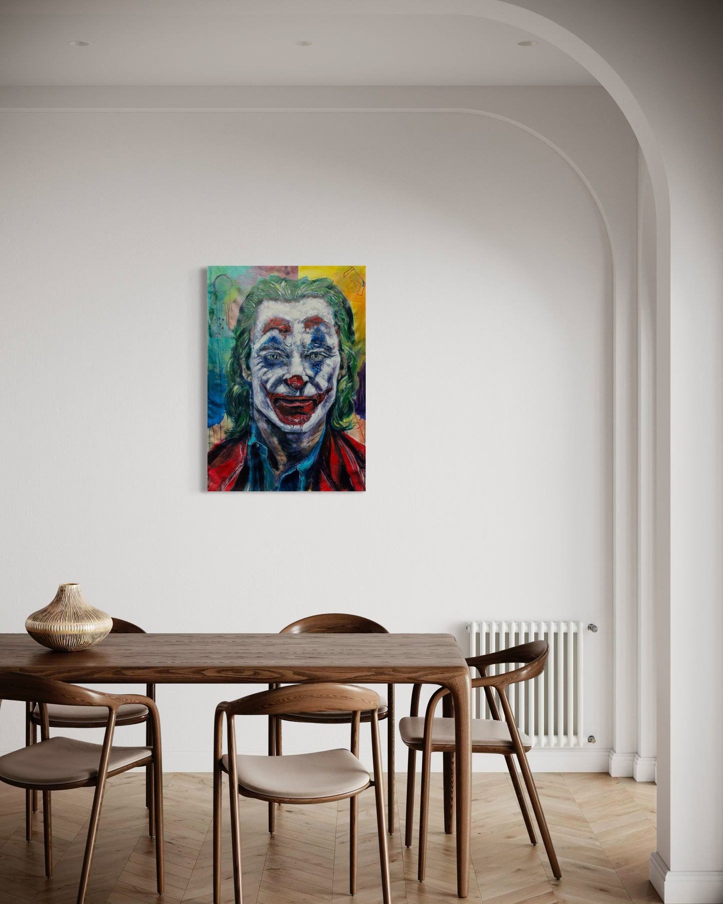 The Joker Portrait Original Painting in breakfast area