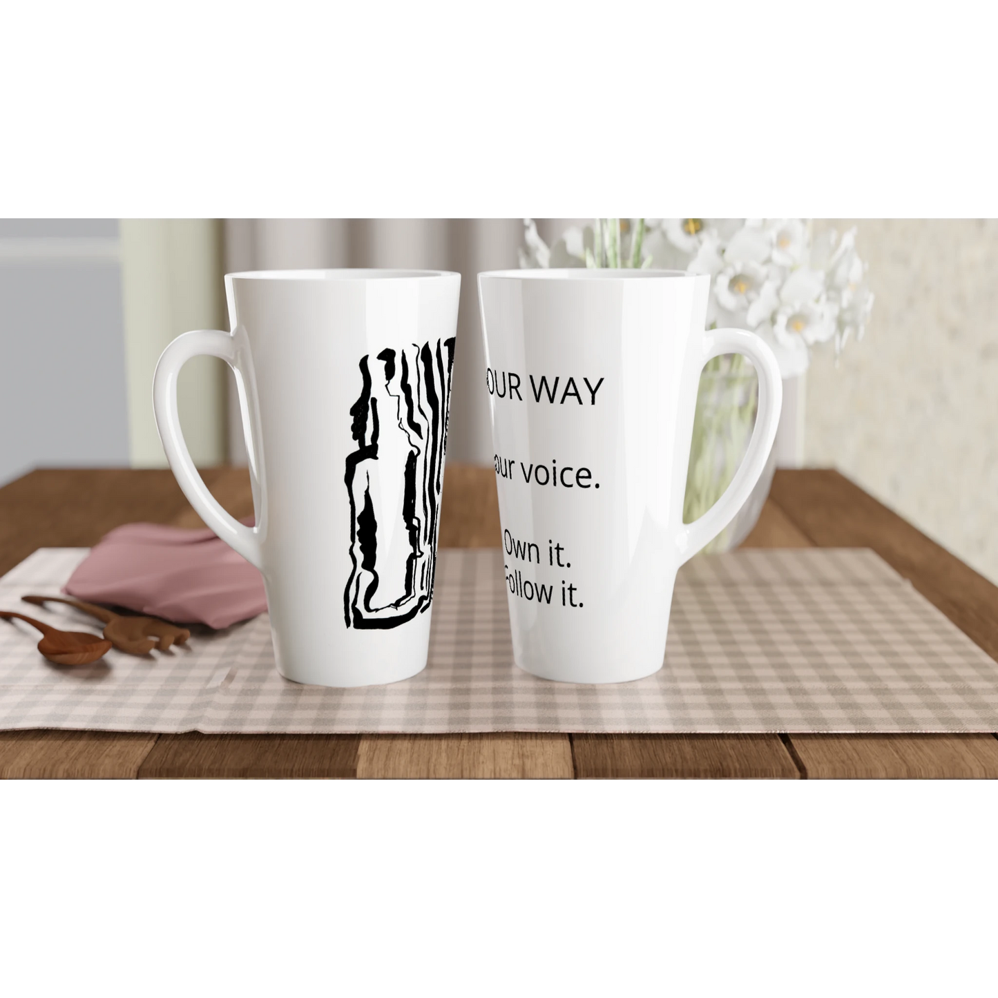 YOUR WAY Ceramic Mugs on breakfast tray Mindful Quotes & Soul Notes