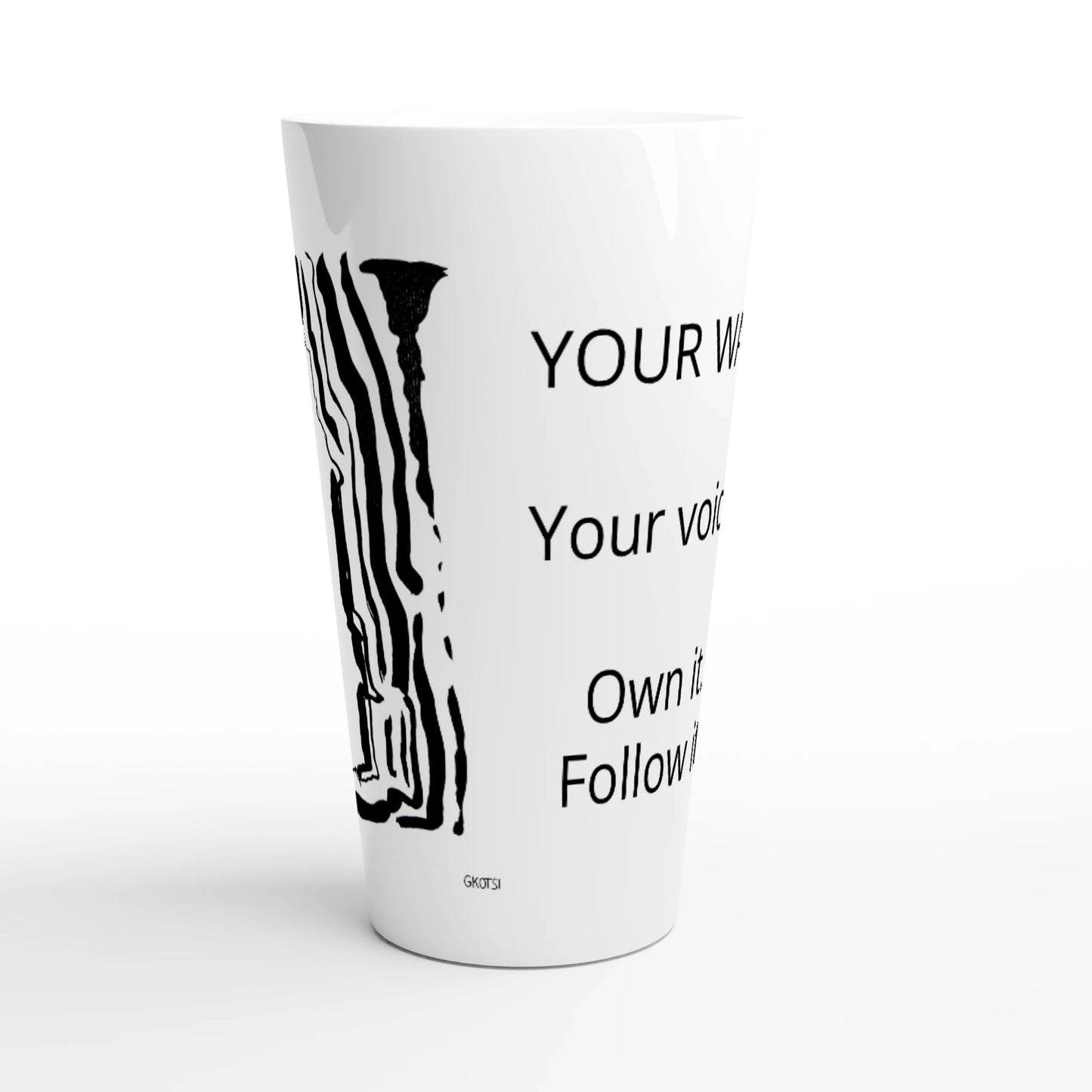 YOUR WAY White Latte 17oz Ceramic Mug front view Mindful Quotes & Soul Notes