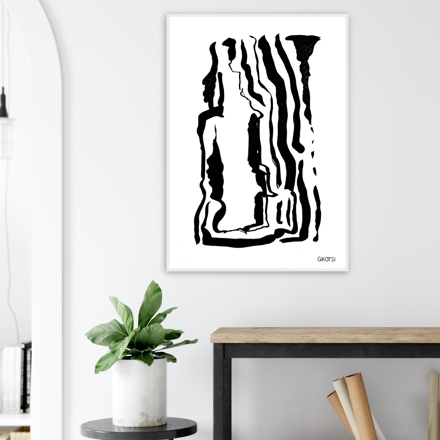 YOUR WAY poster print in hallway above console table