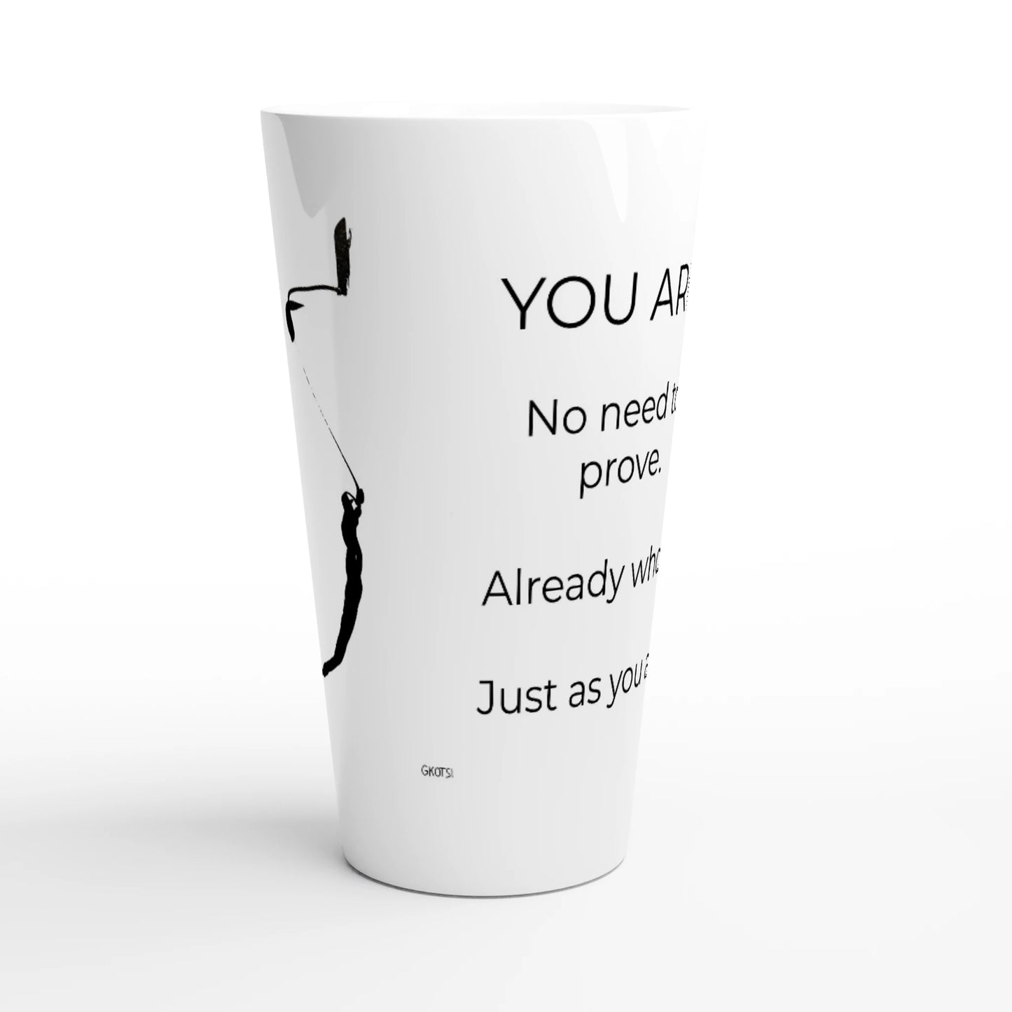 YOU ARE White Latte 17oz Ceramic Mug front view with Mindful Quotes & Soul Notes