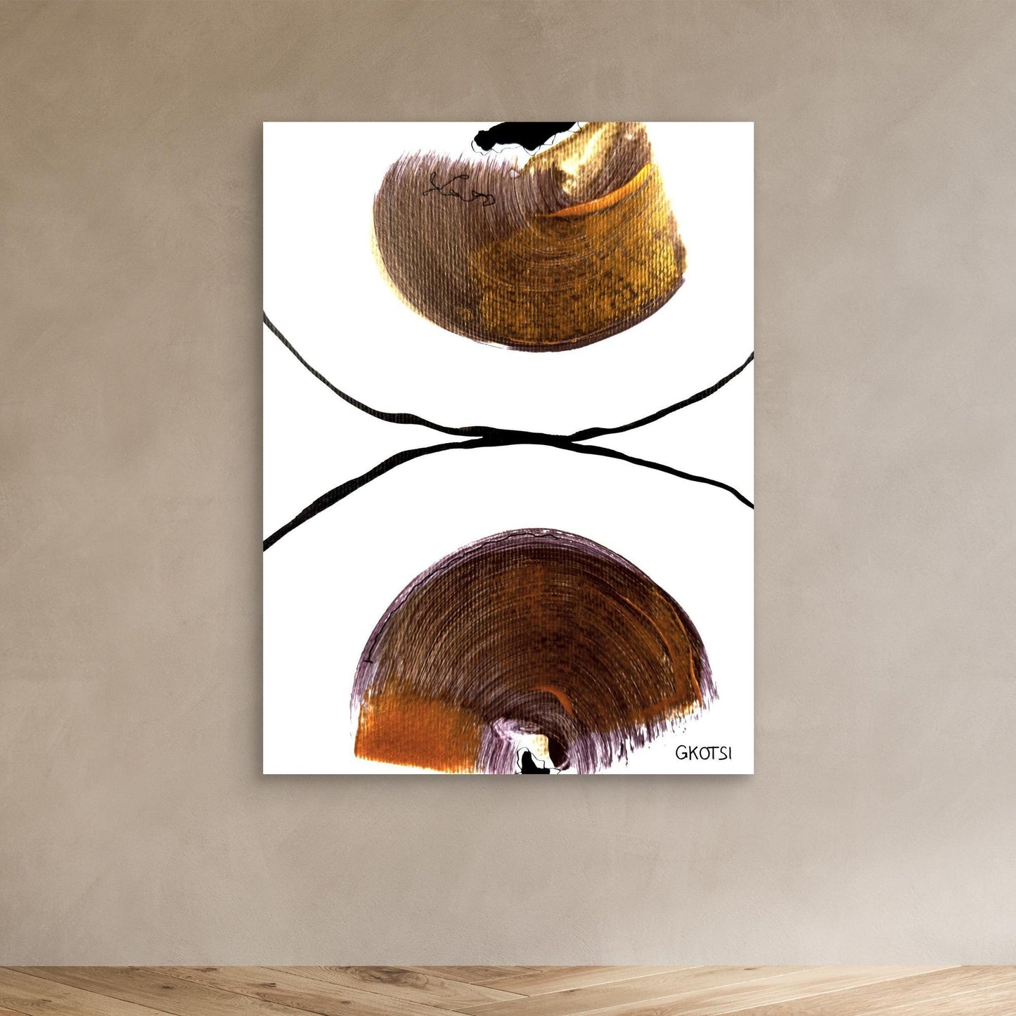 DIE HÄLFTE abstract canvas print - contemporary modern shapes decoration