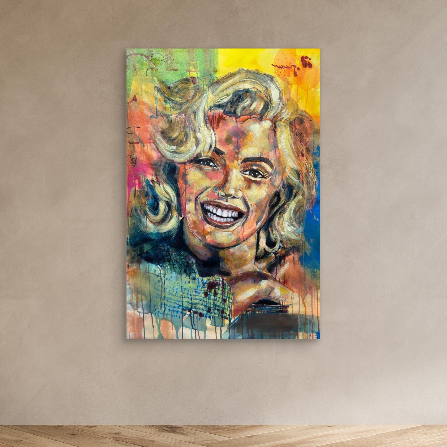 MARILYN MONROE 2 canvas print displayed on wall in modern room
