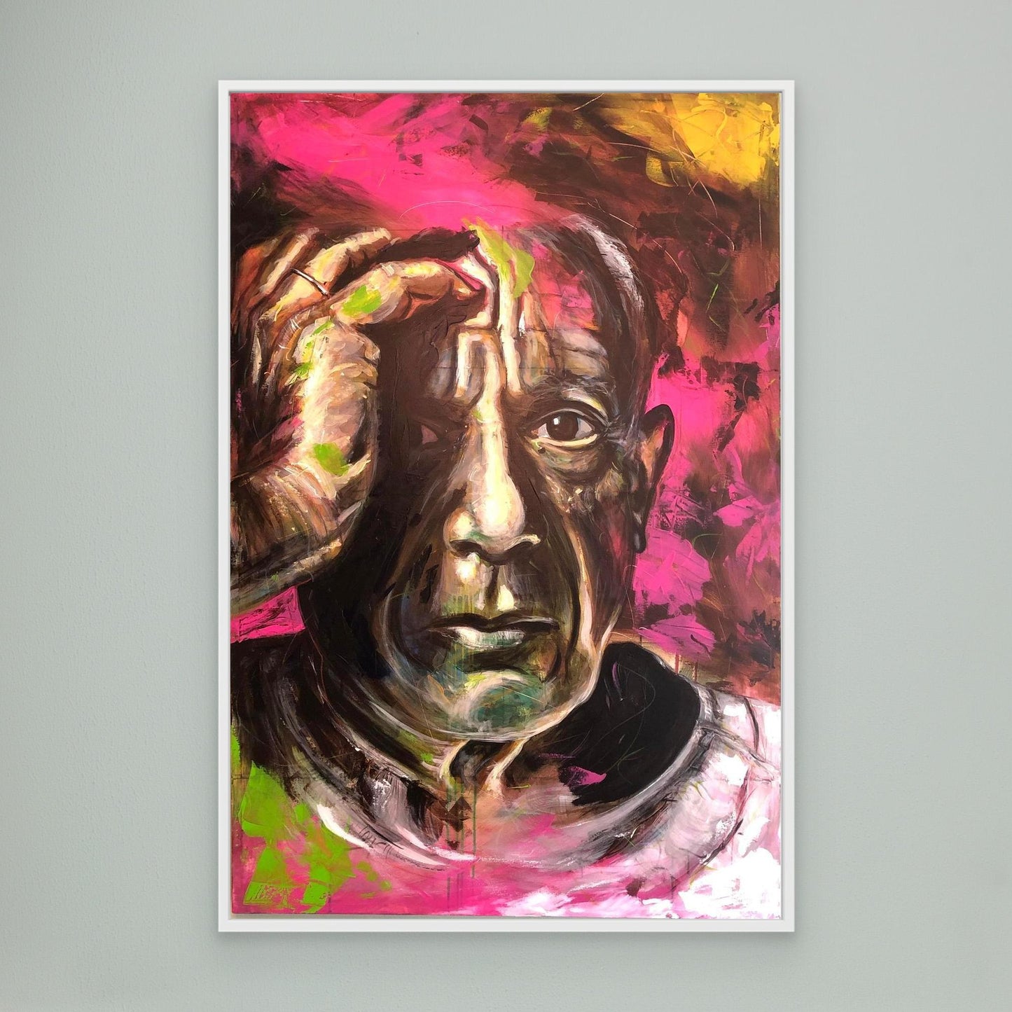 PABLO PICASSO canvas print displayed on gray wall