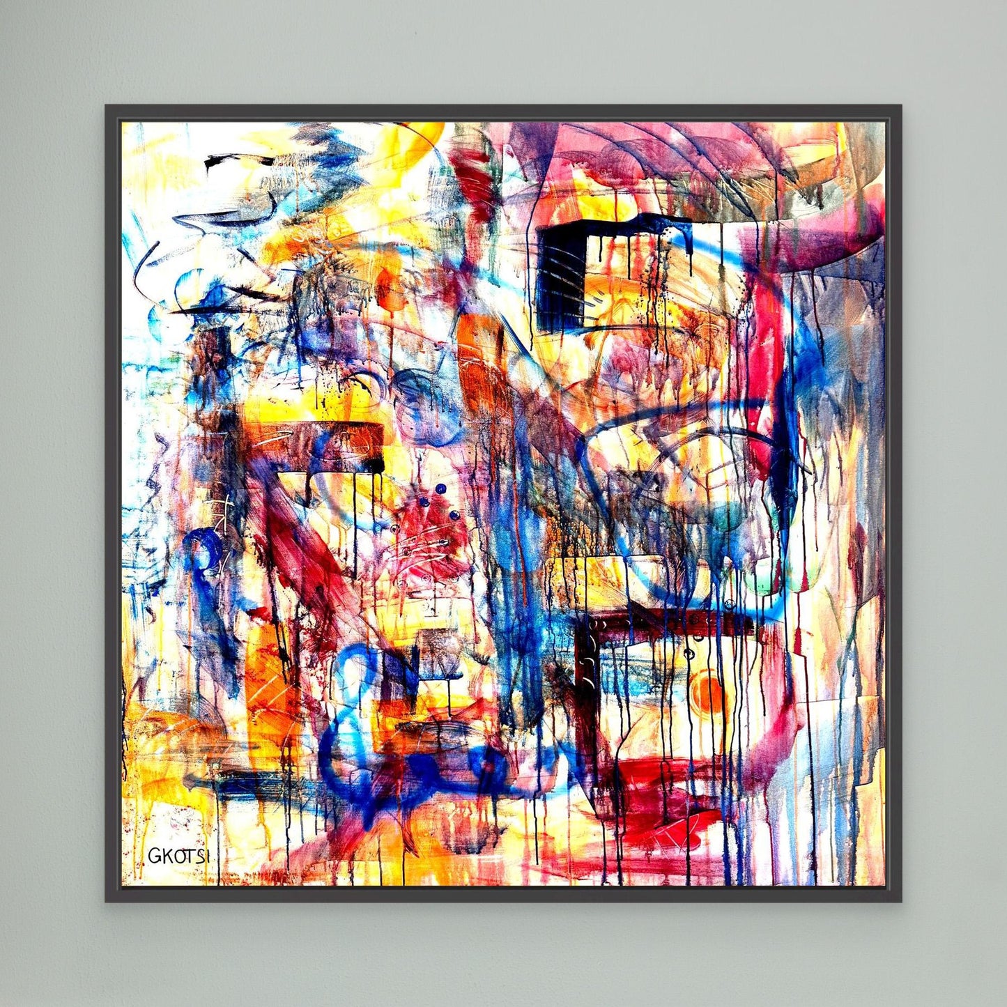 DISTRACTION Print with black frame - contemporary quirky wall decoration